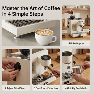 Cafetera Semiautomática Integrada con Extractor de Granos Planos de 64 mm, Pantalla Inteligente, Control Digital, Acero Inoxidable, para Hotel y Exteriores, Modelo MC-19 - Product Image 4