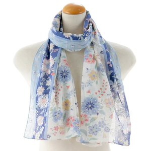 Écharpe en gaze douce à motif floral japonais, 100% coton, tendance, pour tous les jours - Product Image 1