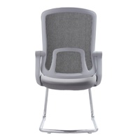 Chaise fixe de bureau ergonomique au design moderne en gros nouveau tissu gris avec accoudoir réglable