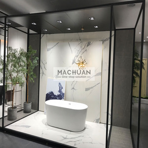 MACHUAN 定制现代风格铁质粉末涂层落地式瓷砖展示架可拉出式搁板易于组装浴室用 - Product Image 2