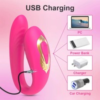Vibrateur portable 2-en-1 télécommandé pour femme, stimulateur clitoridien et point G en silicone, œuf vibrant invisible en forme de U