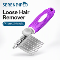Brosse démêlante pour chiens et chats avec lames de sécurité en acier – Peigne métallique pour démêler les poils emmêlés ou noués sous le pelage