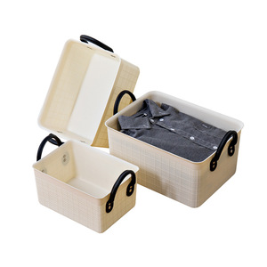 <b>Rectangular</b> Plastic <b>Storage</b> <b>Basket</b> With Handles Blue PP Material For Bathroom Desktop Organizing - Product Image 5