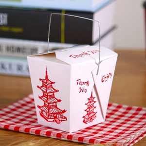 Boîtes à nouilles personnalisées, boîtes d'emballage à emporter, <span class=keywords><strong>Panda</strong></span> Express, nourriture chinoise à emporter, conteneur de pavillon avec poignée en fil métallique - Product Image 5