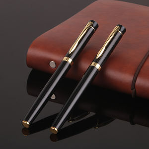 Ручка-роллер класса люкс из черного металла с логотипом на заказ, высокое качество, для бизнеса, 2026 - Product Image 1