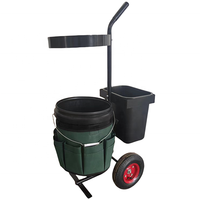 Chariot de jardin à 2 roues avec porte-outils, sac de transport mobile en toile Oxford à 8 poches