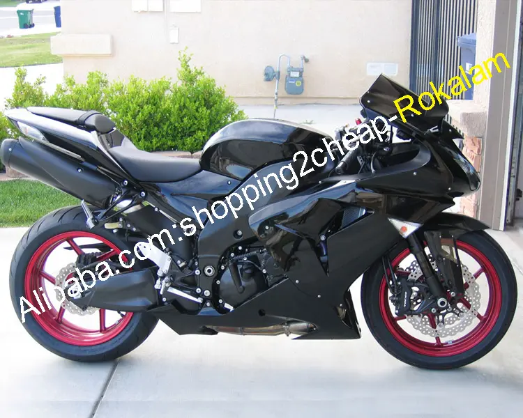 ZX-10R 06 07 Fairings Kawasaki ZX10R 2006 2007 Z X 10 R ZX 10R Ninja siyah motosiklet komple Fairing