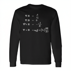 Camiseta Promocional de Manga Larga con Diseño de las Ecuaciones de Maxwell del Electromagnetismo para Física y Ciencias - Product Image 2