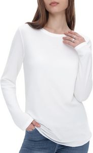 Chemises à manches longues pour femmes LeJing, automne-hiver, col rond, hauts décontractés, coupe ample, 92% polyester, 8% élasthanne, Chine, sans motif, 2026 - Product Image 6