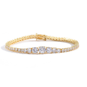 Hip Hop Tennis <b>Bracelet</b> Gradual Change Size Zircon <b>Couple</b> Jewelry Tanjing Fashion Lijing Necklace - Product Image 5