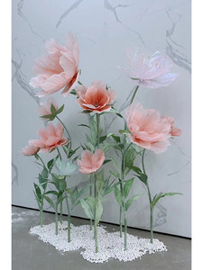 <span class=keywords><strong>J</strong></span>-007 de flores de cerezo de papel gigante de color rosa melocotón para eventos de boda, baby shower, Decoración de cumpleaños - Product Image 5