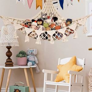 Factory Customize Cross-border Hand-woven Cotton Rope Net Bag <b>Wall</b> <b>Storage</b> <b>Hanging</b> Hammock for Kids Room Christmas <b>Wall</b> Decor - Product Image 2