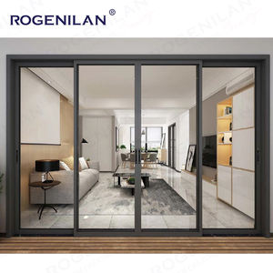 Moderne op maat gemaakte oversized 3-delige dubbelglas ultra-slanke sightline/frame aluminium schuifdeuren met Low-E glas - Product Image 3