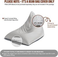 Housses de pouf triangulaire Pouf de pouf d'extérieur Chaises Big Bean Bag pour adultes
