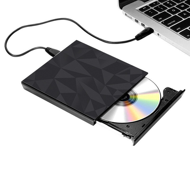 USB 3.0 Portable Slim External CD Drive DVD VCD Player Burner Duplicator for Laptop Desktop Computer