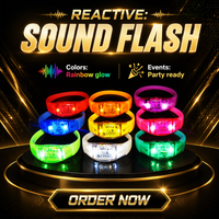 Bracelet LED d'Halloween activé par le son, lumineux et clignotant, avec logo personnalisé, accessoire pour fêtes, concerts et événements