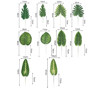 Venta al por mayor Hojas artificiales Planta verde Hoja de <span class=keywords><strong>Canna</strong></span> Arreglos florales decorativos artificiales - Product Image 2