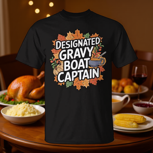 Camiseta Designada para el Capitán de la Barca de Gravy de Acción de Gracias, de Algodón Premium, Unisex - Product Image 3