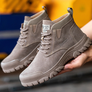 Nuove Scarpe Antinfortunistiche 2026 con Punta in Acciaio, Impermeabili, Antistatiche, in Vera Pelle Scamosciata, Modello Basso per l'Inverno - Product Image 1