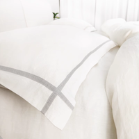 Parure de lit en bambou écologique pour enfants, taille Queen, 300 fils, draps, housse de couette, taies d'oreiller, teinture unie, blanc