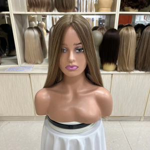 Parrucca Ebraica in Seta con Topper per Capelli Umani Pre-Piumata con Frontale in Pizzo, Pronta per la Spedizione, Consegna Rapida - Product Image 6