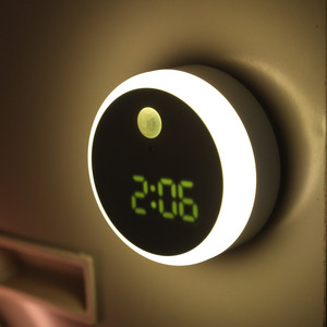 Applique murale LED avec capteur de <span class=keywords><strong>mouvement</strong></span> automatique, économie d'énergie, luminaire d'intérieur, <span class=keywords><strong>horloge</strong></span>, lumière de nuit - Product Image 3