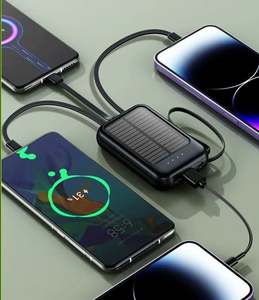 Batería Externa Solar Super Mini de 10000 mAh con Cables Integrados - Product Image 5