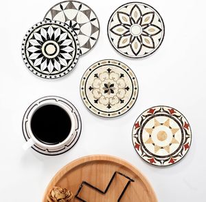 Posavasos de cerámica bohemios JIAYI con base de corcho, posavasos absorbentes para bebidas para cafetería, cocina, manteles y almohadillas de mesa, decoración - Product Image 4
