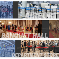 Station de musée Théâtre Ligne personnalisée Acier inoxydable Rétractable Q Manager Queue Stand Ceinture Barrière Post Stanchions