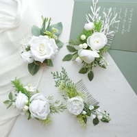 Épingle à cheveux en tissu faite à la main style Mori, accessoire de coiffure blanche pour mariée, idéal pour les vacances, les voyages, les séances photo et comme accessoire de photographie en studio.