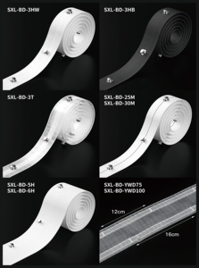 เทปพันผ้าม่านโพลีเอสเตอร์คลื่นสี<span class=keywords><strong>ดำ</strong></span>แบบรางเสาผ้าม่าน - Product Image 3