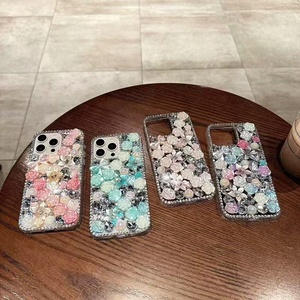 Dễ Thương Bling Long Lanh Lấp Lánh Tuyệt Đẹp Kim Cương Trường Hợp Đối Với iPhone 17 16 15 14 13 12 11 Pro Max Cộng Với Rhinestone <span class=keywords><strong>3D</strong></span> Handmade Bìa - Product Image 5