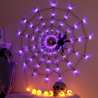 Guirlandes lumineuses LED transfrontalières en forme de toile d'araignée pour Halloween, étanches IP44, longueurs 120/180 cm - Lumières décoratives effrayantes pour le Festival des Fantômes