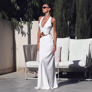 Nouvelle <span class=keywords><strong>jupe</strong></span> <span class=keywords><strong>longue</strong></span> midi unie style Empire, confortable, douce, élégante et ajustée, collection Printemps-Été 2026, style européen et américain transfrontalier - Product Image 1