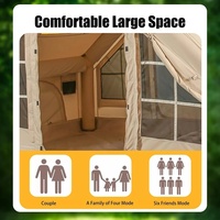 Tente de glamping gonflable de luxe commerciale 12 places ㎡   Tente d'hébergement extérieure pour complexe hôtelier, deux chambres, maison de camping imperméable