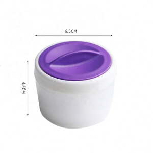 Envase Cosmético de Plástico con Tapa Abatible, 6.5 cm de Diámetro, Cuerpo Blanco, Tapa Morada, Forma Cilíndrica, Material PP - Product Image 4