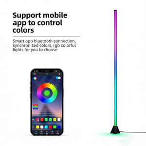 Modern RGBIC LED Floor Lamp Adjustable Color Temperature Dimmable for Music Games Living Room Desk Use Via App Remote <b>Control</b> - Product Image 2