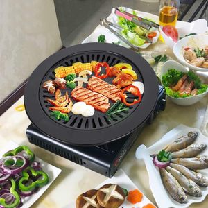 Korean Style Maifan Stone Non Stick Grill Pan Round Home Barbecue Plate for Indoor Cooking and Outdoor BBQ - Product Image 3