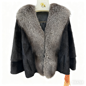 Giáng Sinh Mới Phong Cách Fox Cổ Áo Lông Thú Top - Grade Chồn Lông Thú Của Phụ Nữ Ngắn Chiều Dài Toàn Bộ Chồn V-Cổ Cánh Dơi Tay Áo Chồn Lông Thú Áo Khoác - Product Image 3