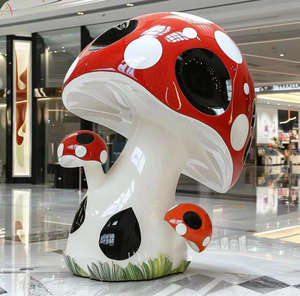Grande sculpture de champignon en fibre de verre, statue de fruits et légumes, artisanat en résine, statue de <span class=keywords><strong>graffiti</strong></span> personnalisée, art de jardin de centre commercial - Product Image 5