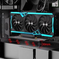 Braket Dudukan GPU 3-Slot Vertikal dari Aluminium Alloy dengan Kabel Riser PCIe 4.0, Docking Station GPU Eksternal untuk Desktop
