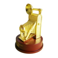 Coupe de trophée personnalisée en aluminium doré pour la photographie, idéale pour les concours professionnels et les récompenses des champions photographes