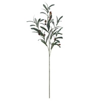 Branche d'olivier artificielle à 4 branches avec fruits, fleurs en soie et plantes en plastique pour mariages, décoration de magasins, maison et accessoires photo