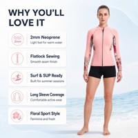 Combinaison de plongée en néoprène 2 mm pour femme, manches longues, fermeture éclair avant, SBR, coutures plates, pour le surf
