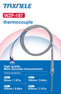 K J PT100 loại cặp nhiệt điện thép không gỉ thăm dò cặp nhiệt điện 100mm 200mm 2m dây cáp chiều dài cảm biến nhiệt độ - Product Image 2