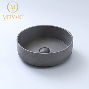 Lavabo en ciment de forme ronde, couleur bleue, comptoir de salle de bain, évier en béton, vente en gros - Product Image 2