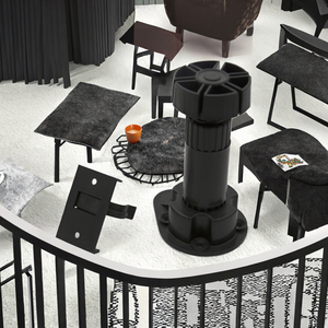 Hochwertige weiße moderne Küchentisch möbel Beine Hochleistungs-PVC-verstellbares Schrank bettbein mit hochfesten Kunststoff füßen - Product Image 6