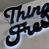 Lettres encastrées rétroéclairées en acier inoxydable haute luminosité pour intérieur, enseigne lumineuse personnalisée pour le mur du bureau d'accueil d'une startup