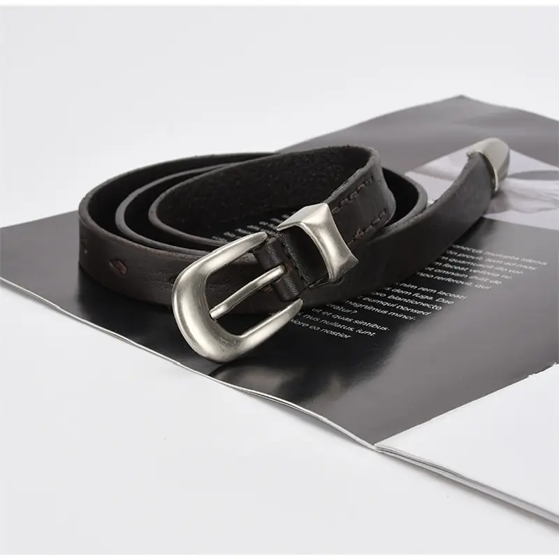 New Product China Hot Sale Leather Material Women Belt Eco-friendly Vintage Coffee Lady Belt