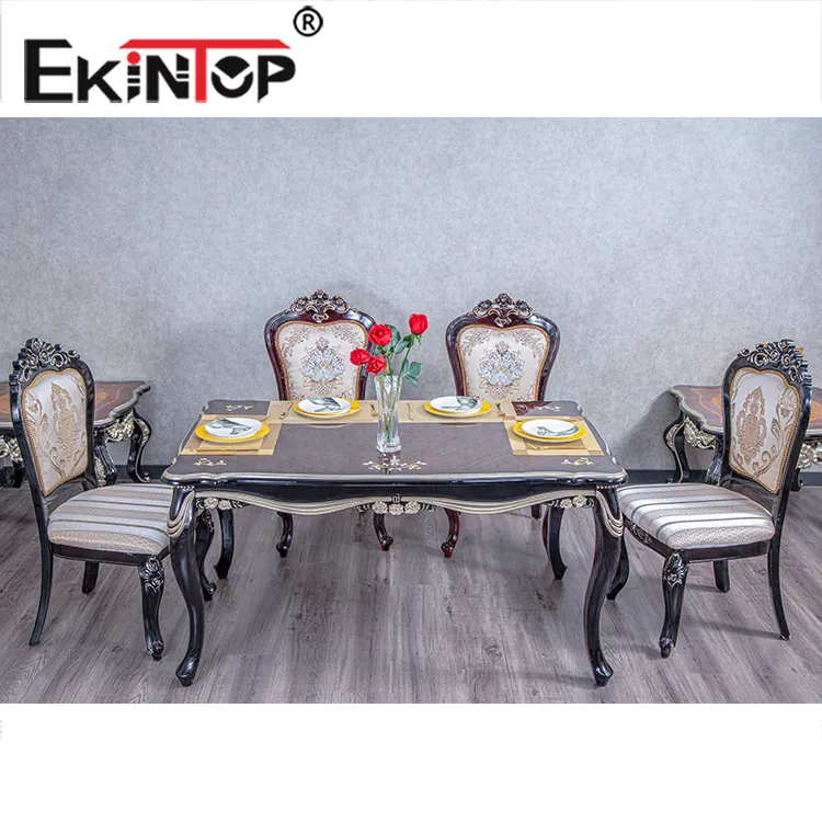 Ekintop شعبية منضدة طعام حديثة مجموعة خشبية صور من طاولة الطعام كرسي